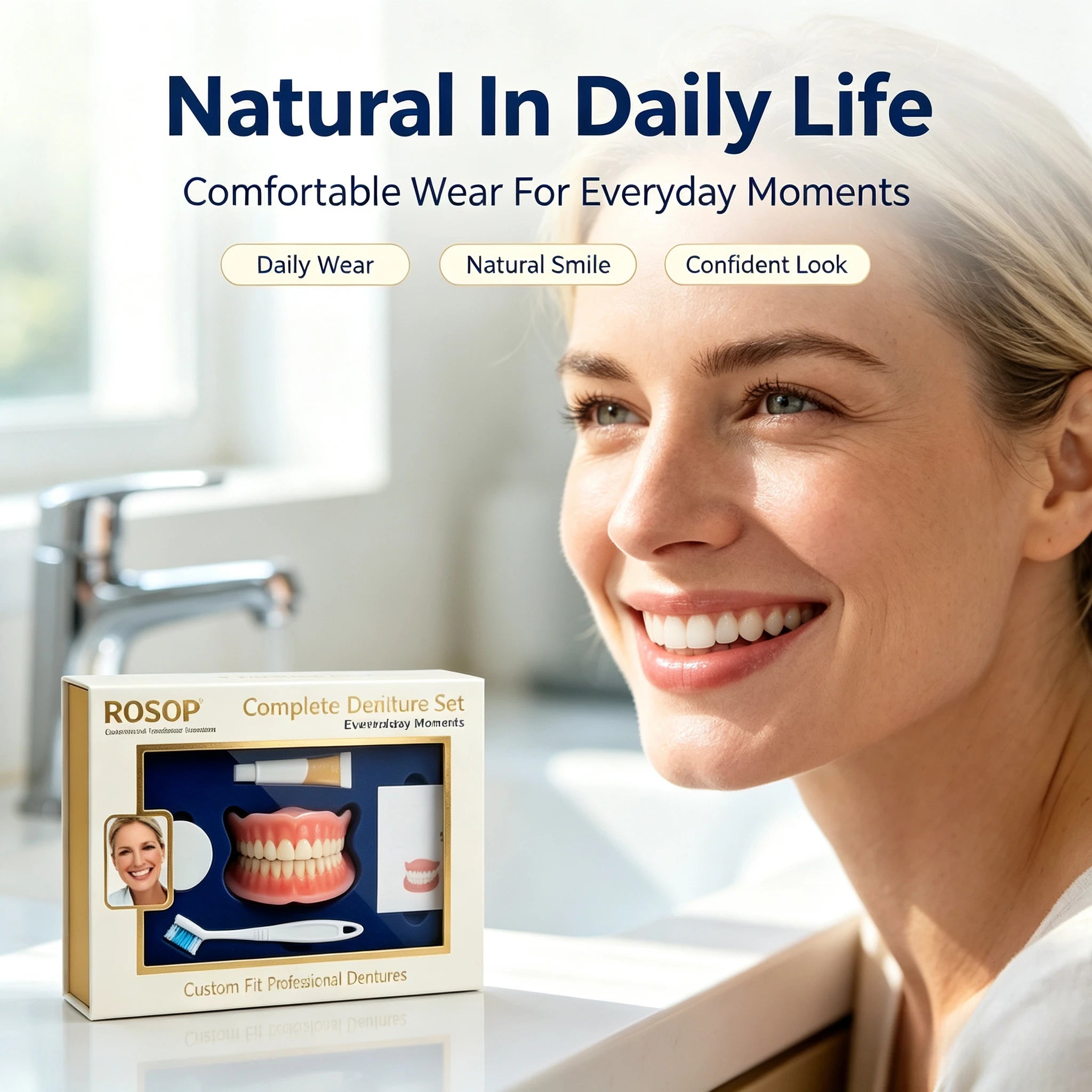 Cosmetic Silicone Denture Set for Natural Smile Makeover - 4