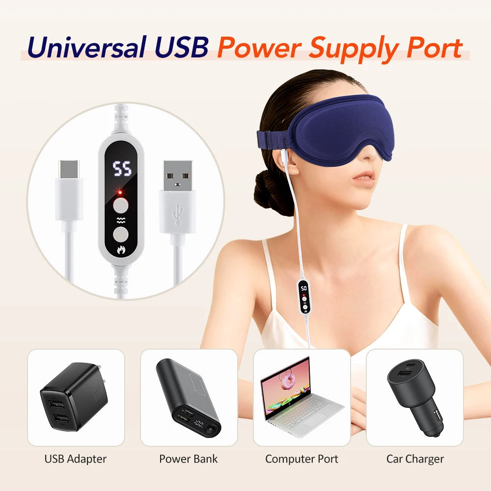 Heated Vibrating Eye Massager Mask for Relaxation