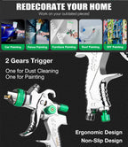 Professional HVLP Gravity Feed Paint Spray Gun with Multiple Nozzles