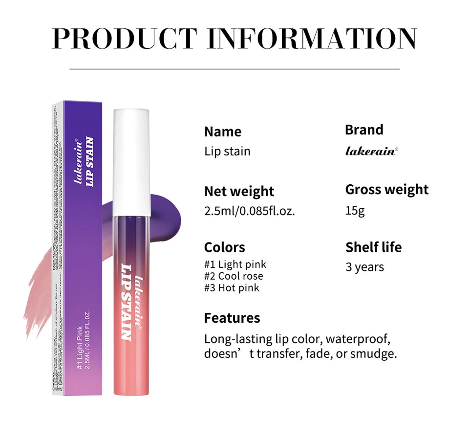 Waterproof Peel-Off Lip Stain for Long-Lasting Color