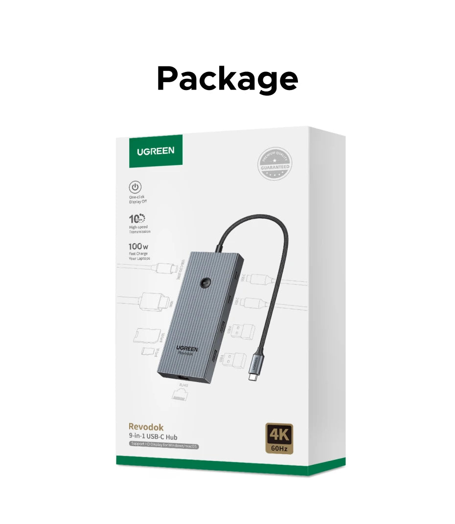 9-in-1 USB-C Hub with 4K 60Hz HDMI and 100W PD Charging - 24