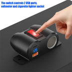 12V 24V Dual USB Fast Charger and Cigarette Lighter Socket Panel