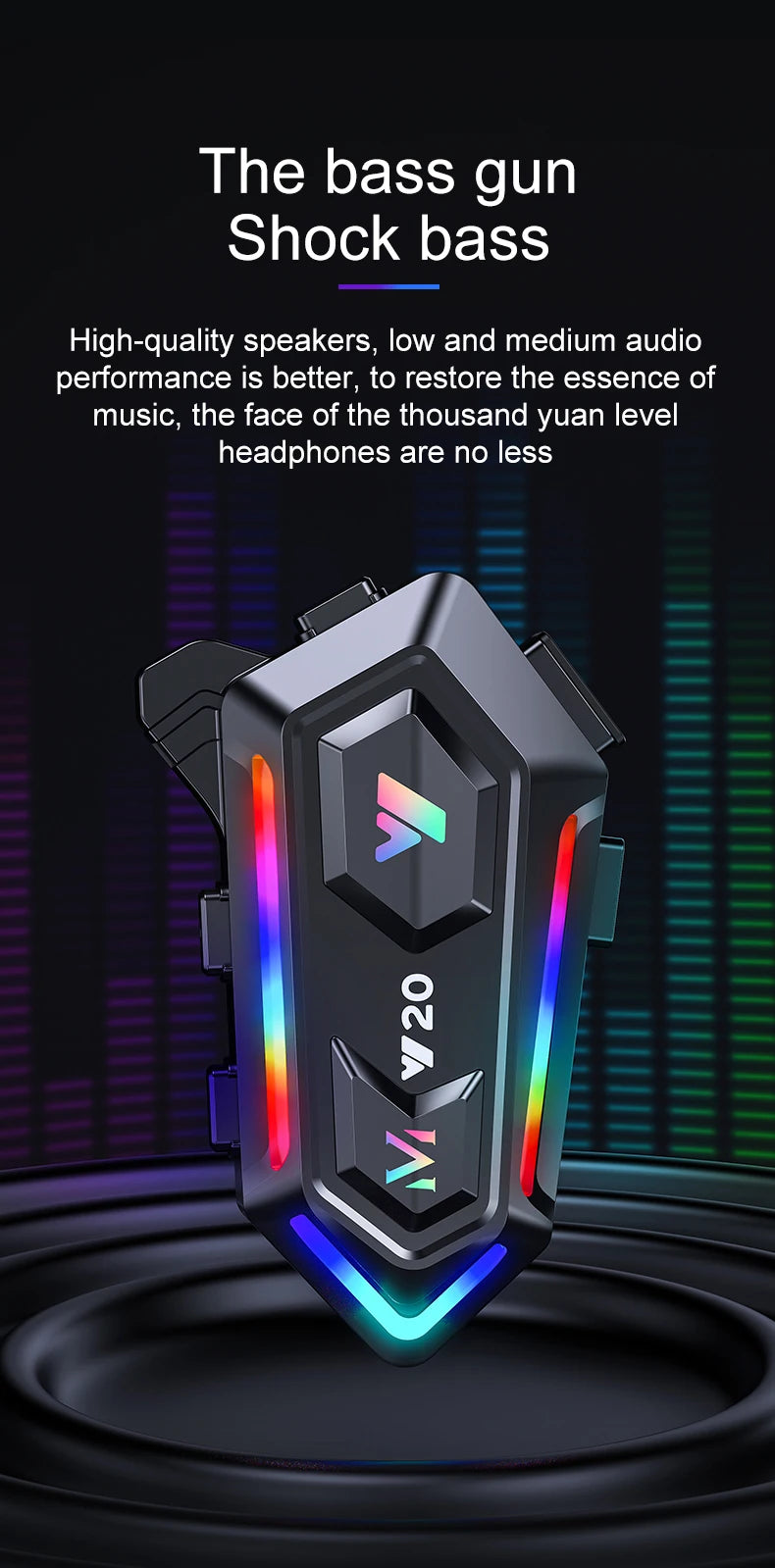 Bluetooth 5.3 Motorcycle Helmet Headset with RGB Lighting - 8