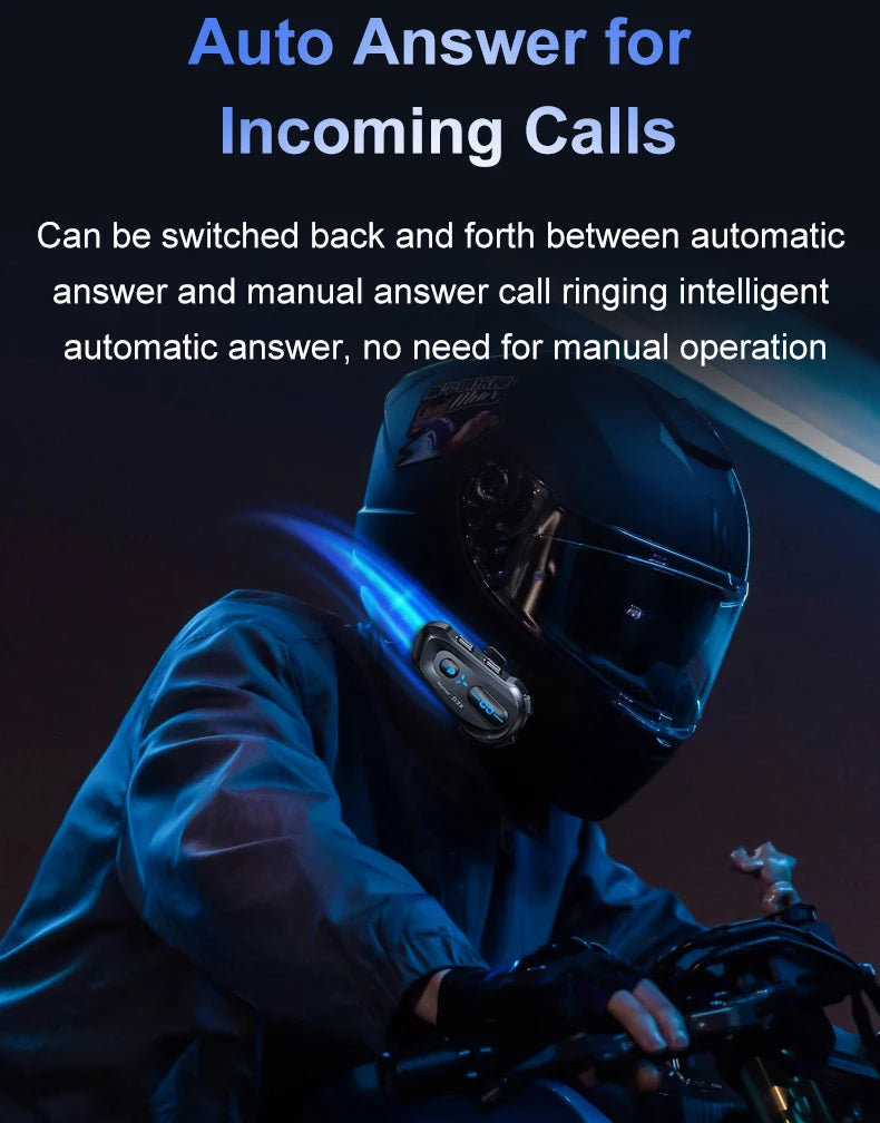 Bluetooth 5.4 Motorcycle Helmet Intercom Headset - 17