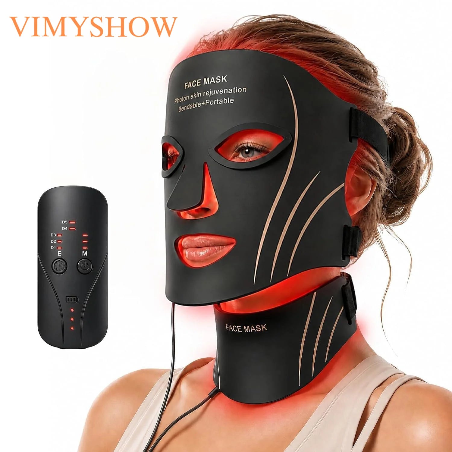 7-Color LED Light Therapy Face and Neck Mask - 1