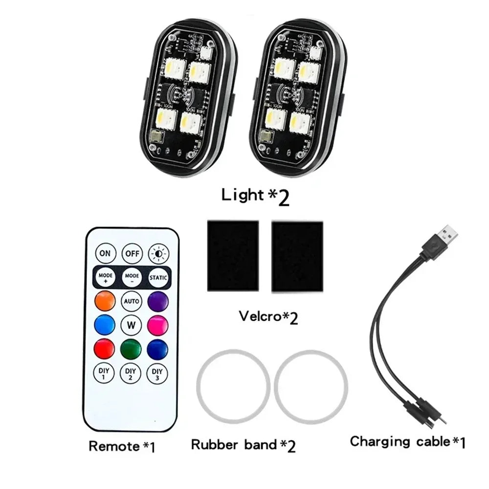Wireless RGB LED Strobe Warning Light for Vehicles