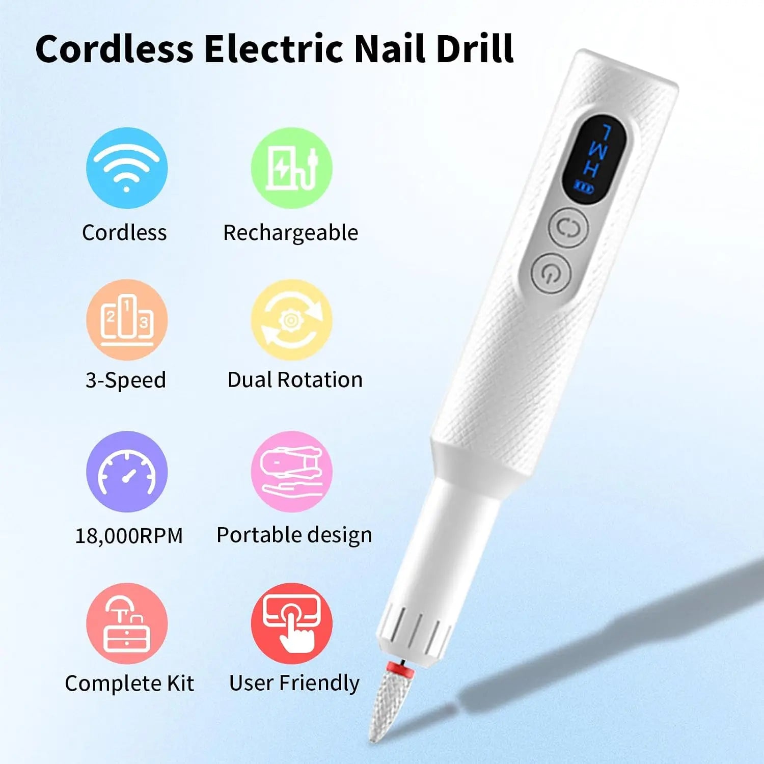 Cordless Electric Nail Drill Set for Manicure and Pedicure - 2