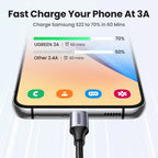 3A Fast Charging USB-A to USB-C Braided Data Cable