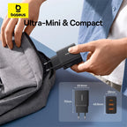 30W Fast USB Wall Charger with Type-C and Dual USB Ports