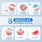 Electric Water Flosser with 8 Nozzles for Deep Oral Cleaning