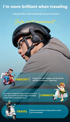Motorcycle Helmet Wireless Bluetooth 5.3 Headset with Handsfree Mic