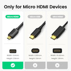 4K 60Hz Micro HDMI to HDMI Cable for Cameras and Laptops