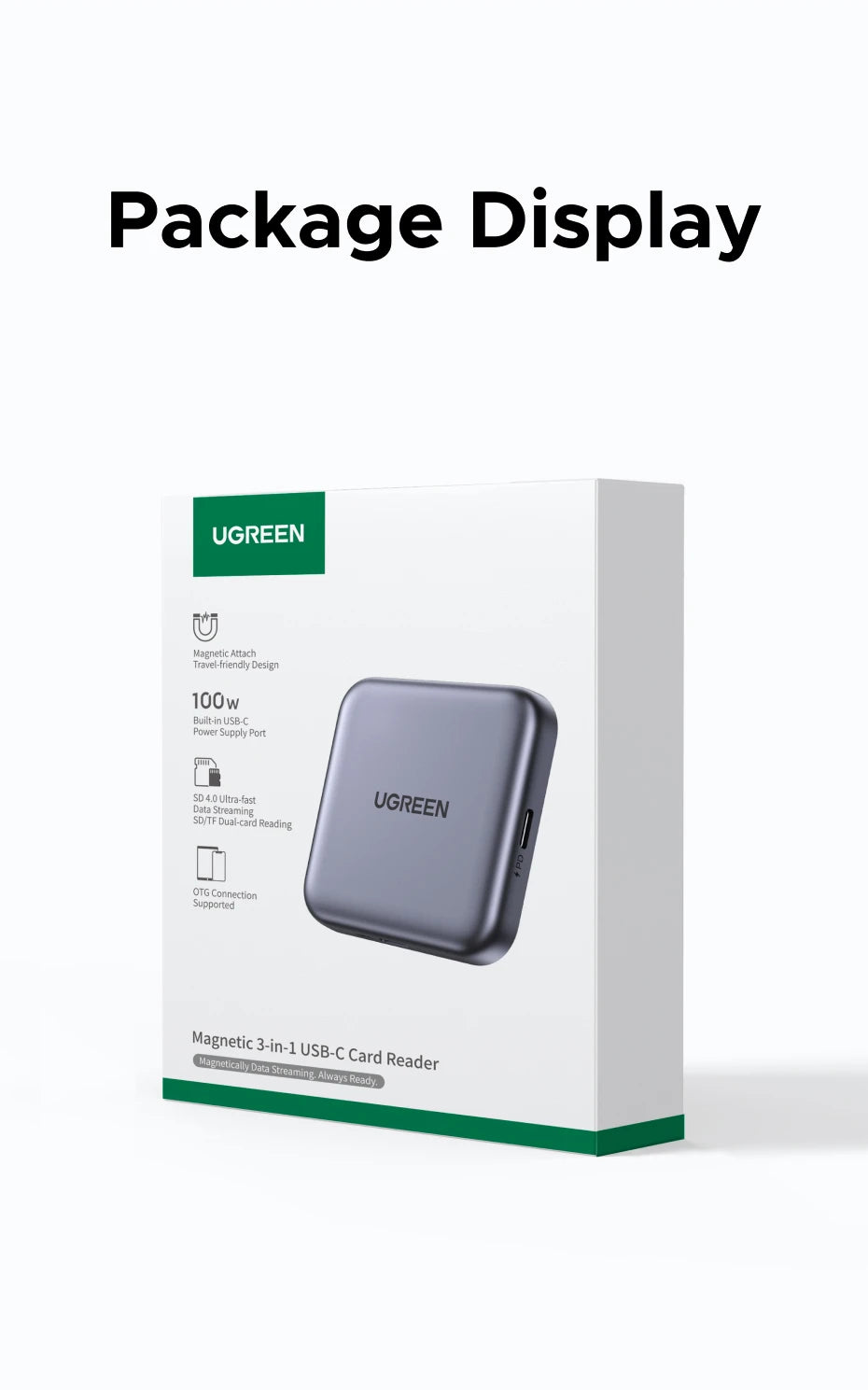 Magnetic USB-C SD and TF Memory Card Reader