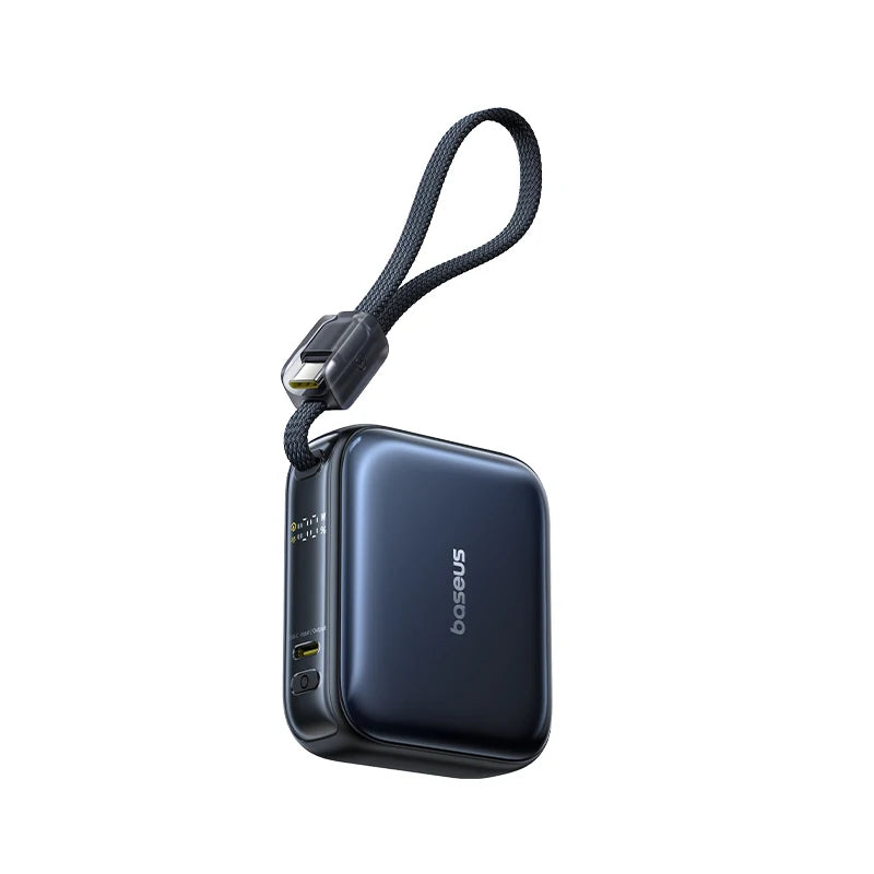 45W Mini Portable Power Bank with Built-in USB-C Cable 10000mAh