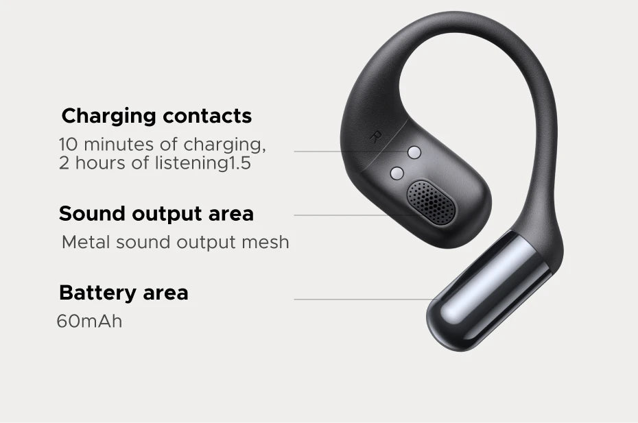 Open-Ear Wireless Bluetooth Sport Earbuds with Charging Case - 39