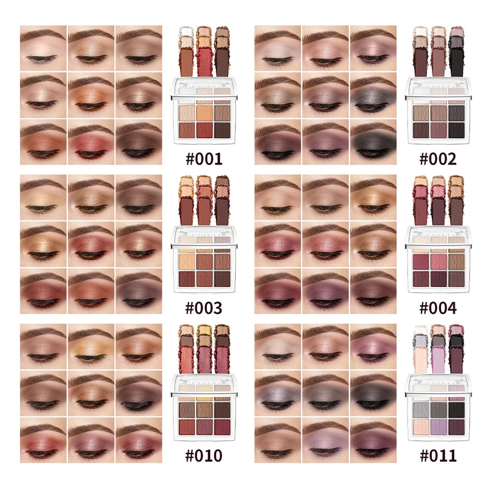 9-Color Professional Matte and Shimmer Eyeshadow Palette - 8