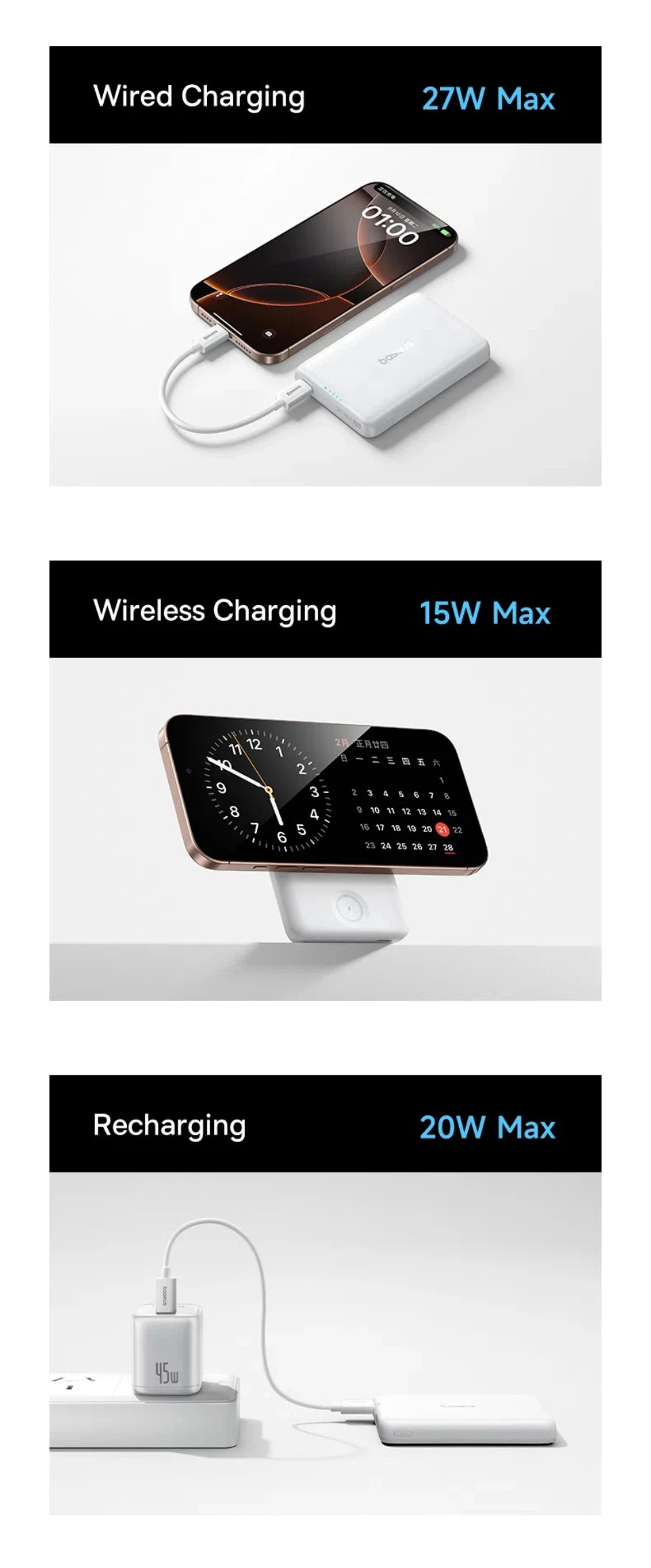 10000mAh Magnetic Wireless Power Bank for Phone and Watch - 12