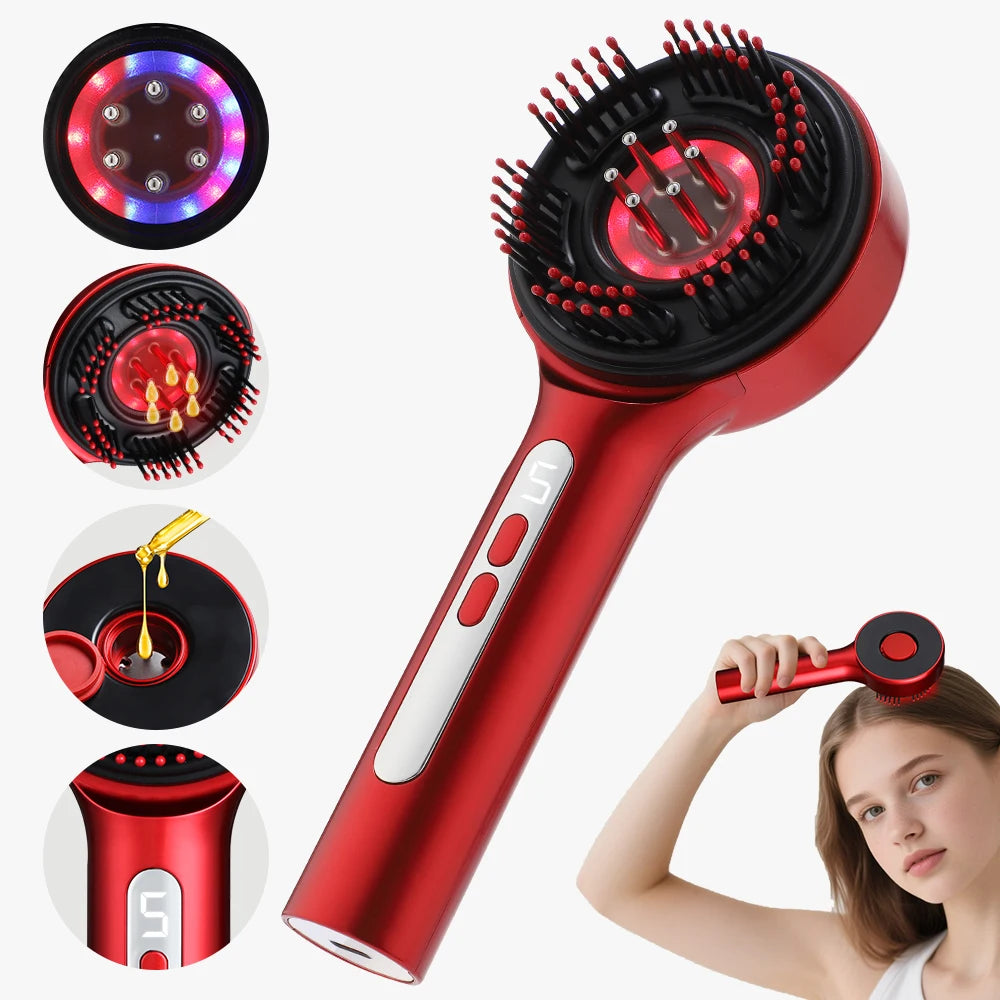 Electric Scalp Massage Comb with Liquid Applicator - 1