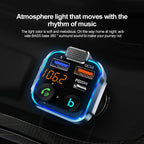 Bluetooth 5.0 FM Transmitter Car Adapter with 38W PD and QC3.0 Charger