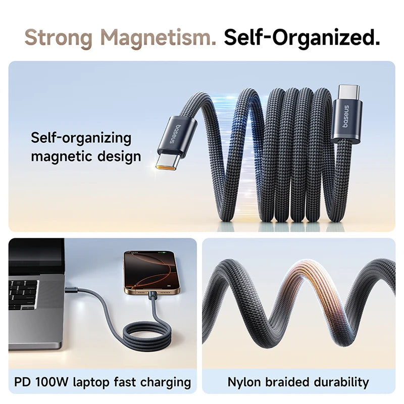 Magnetic 100W USB-C Fast Charging Data Cable - 2