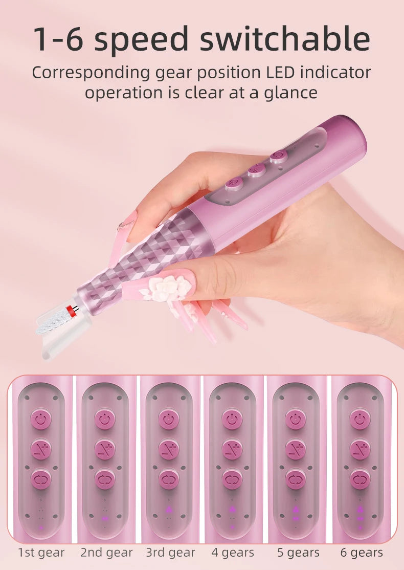 Cordless Electric Nail Drill Kit for Manicure and Pedicure - 10