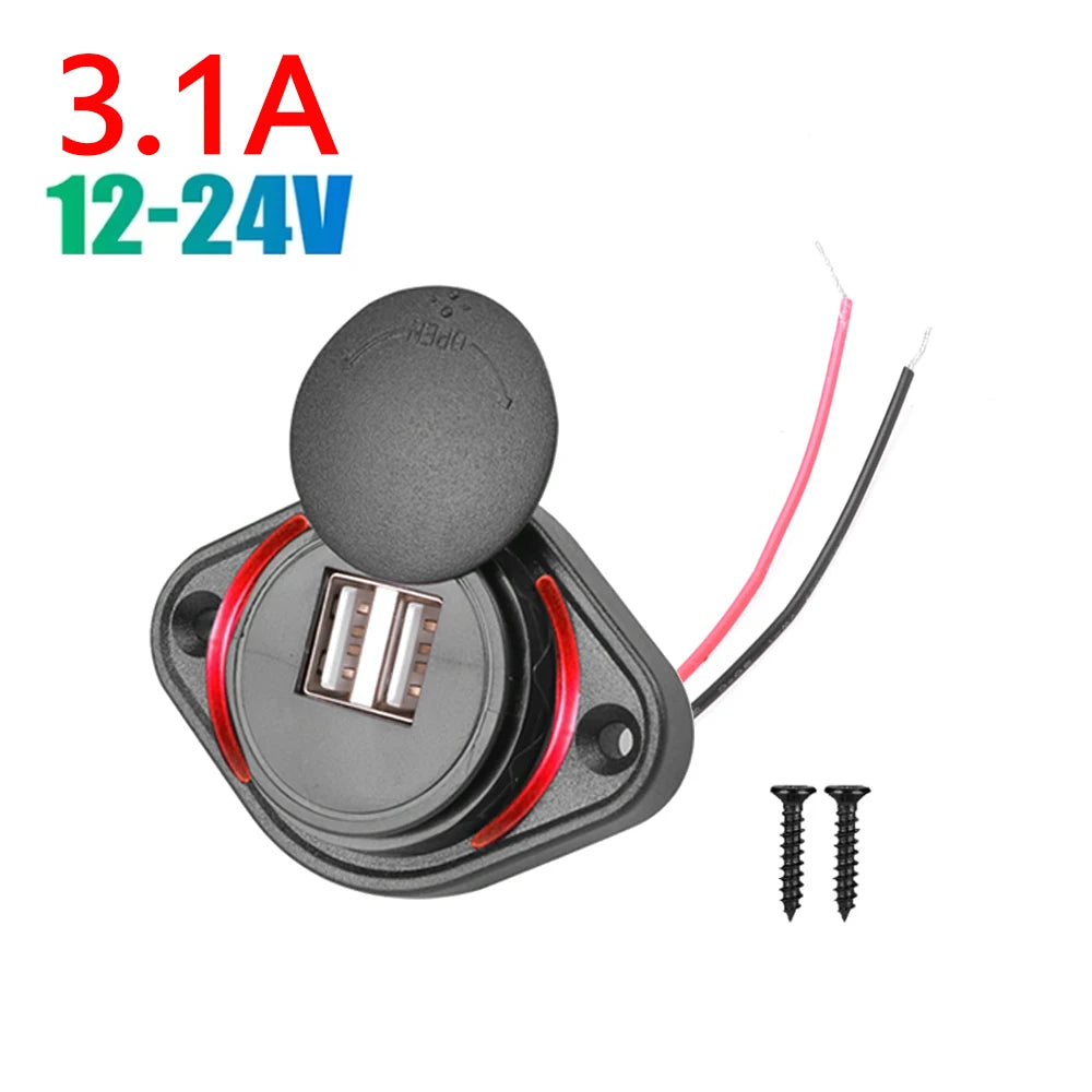 Dual Port USB PD and QC3.0 Power Socket for 12V 24V Vehicles