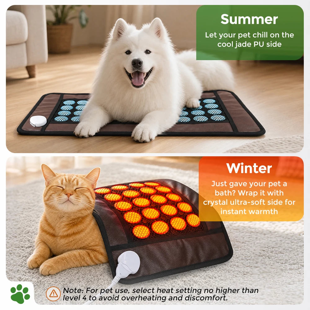 Double-Sided Natural Jade Heating Pad for Back and Muscle Relief
