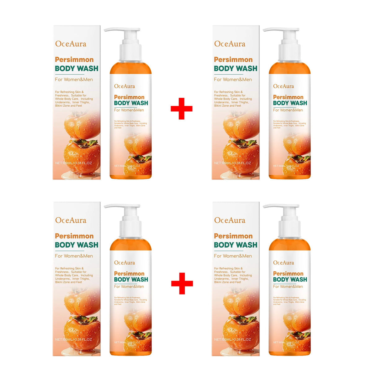 Persimmon Body Wash for Sweat Odor Elimination