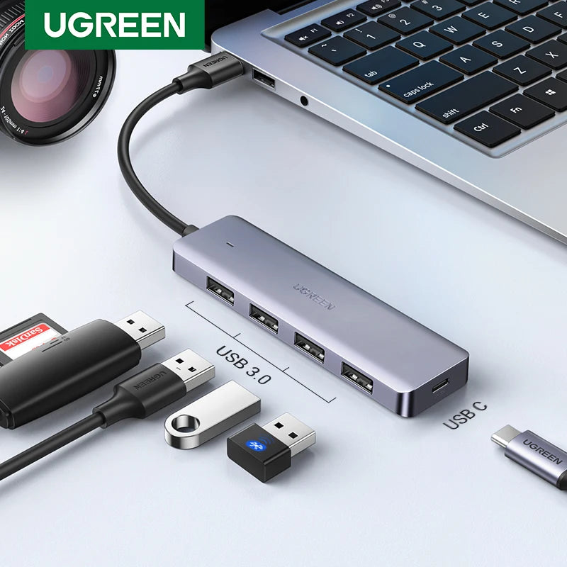 4-Port USB 3.0 Data Hub with Power Supply