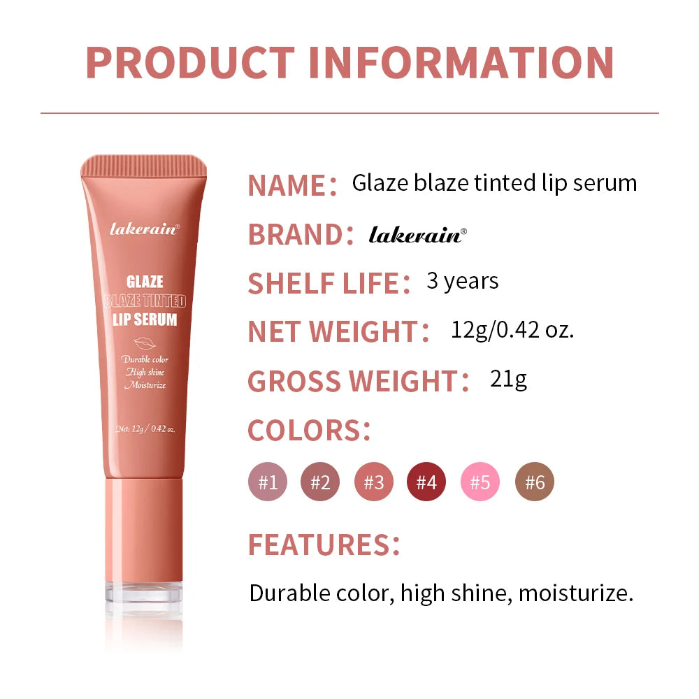 Tinted Hydrating Lip Serum for Plump Glossy Lips