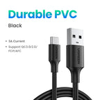 USB-A to USB-C 3A Fast Charging and Data Sync Cable