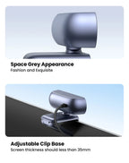 2K HD USB Webcam with Dual Microphones for Video Conferencing