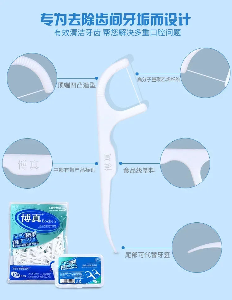 Portable Disposable Dental Floss Picks with Storage Case - 2