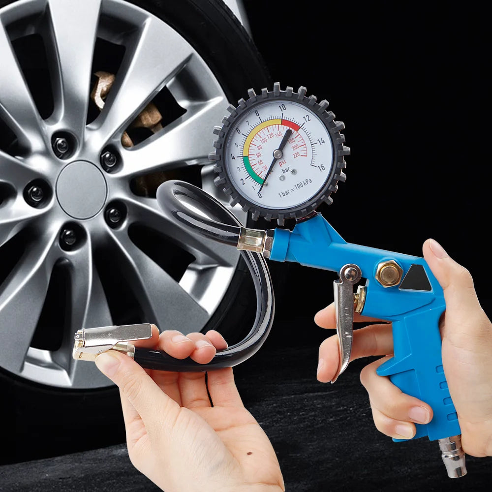 220PSI Tire Pressure Inflator Gauge for Car and Motorcycle