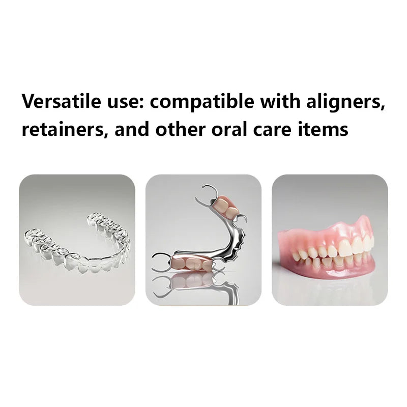 Rotary Denture Cleaning and Storage Container with Drainage Tray - 4