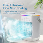 Portable Desktop Air Cooler and Humidifier with Misting Fan