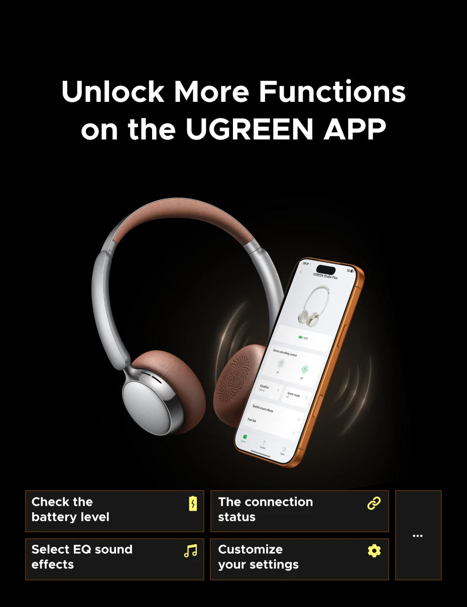 Active Noise Cancelling Wireless Bluetooth Over-Ear Headphones - 18