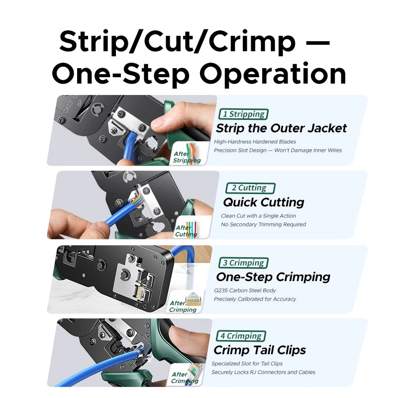 RJ45 Ethernet Cable Crimping Tool for CAT5/6/7/8