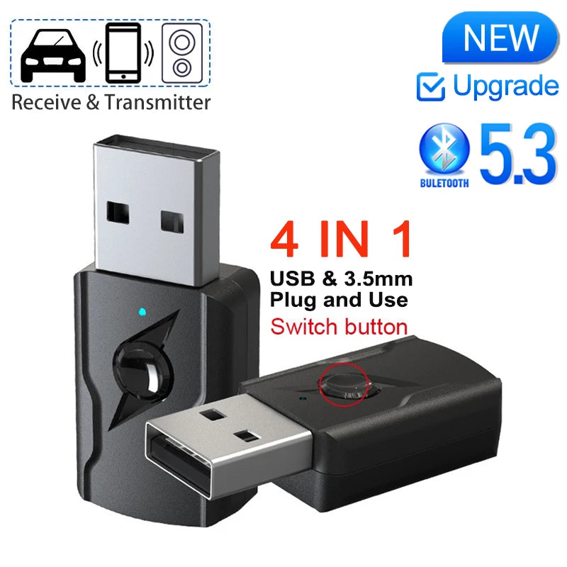 Bluetooth 5.3 Audio Transmitter and Receiver Adapter