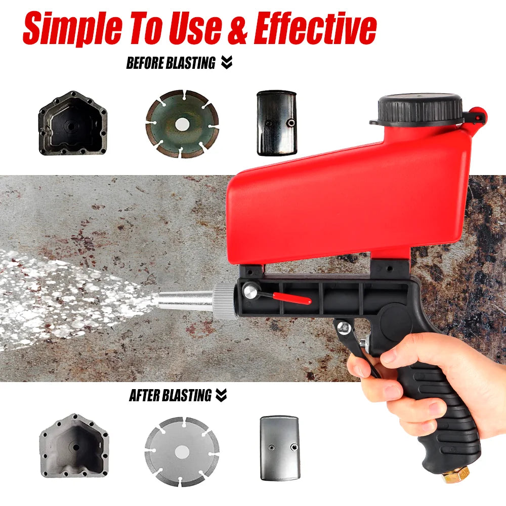 Portable 90PSI Pneumatic Gravity Feed Sandblasting Gun