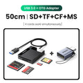 4-in-1 USB 3.0 Memory Card Reader for SD TF CF and MS Cards