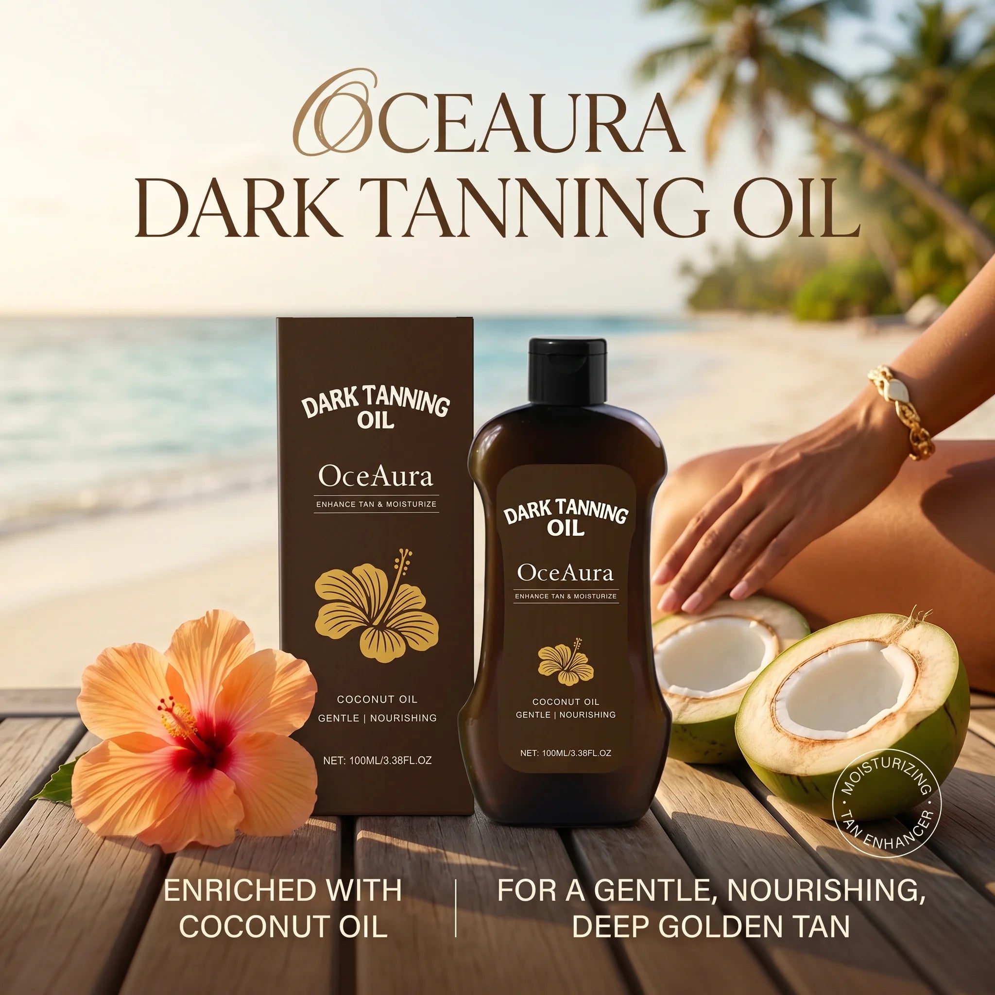 Coconut Oil Dark Tanning Oil for Deep Bronze Glow - 1