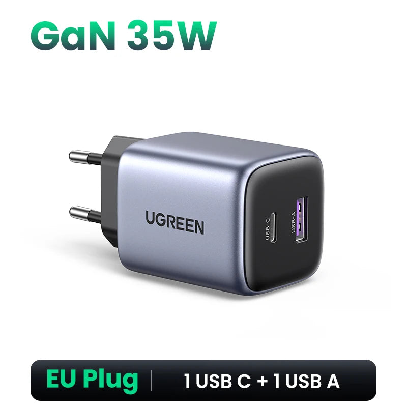 35W Dual Port GaN Fast Wall Charger for iPhone and Android - 21