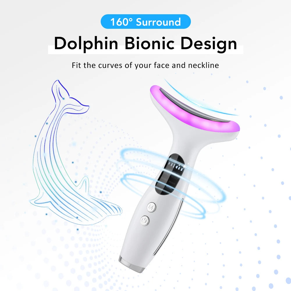 7-Color LED Neck and Face Skin Tightening Massager - 9
