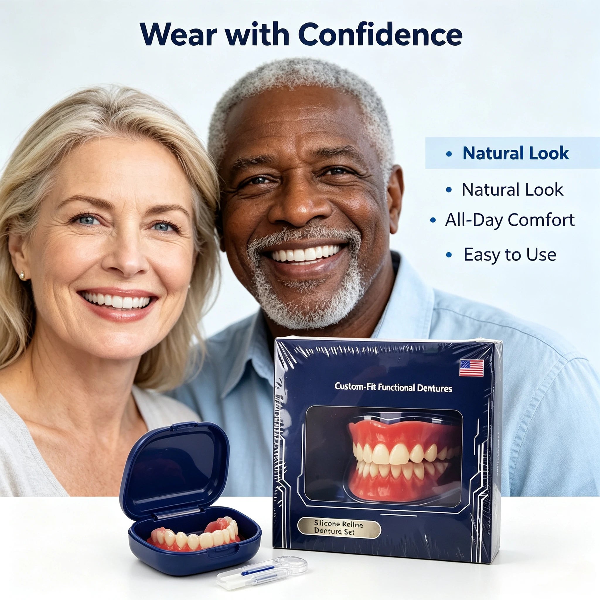 Full-Mouth Silicone Denture Set for Natural Smile - 1
