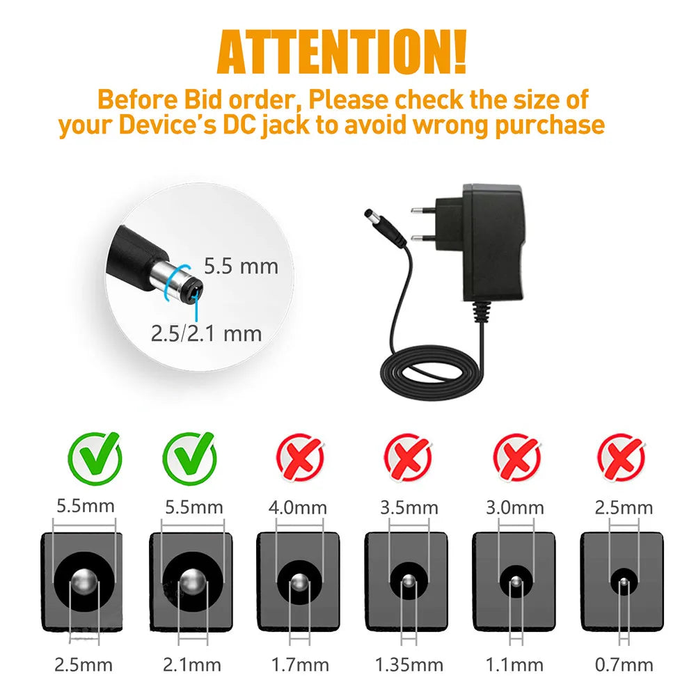 12.6V 1A Lithium Battery Charger for 18650 Battery Packs