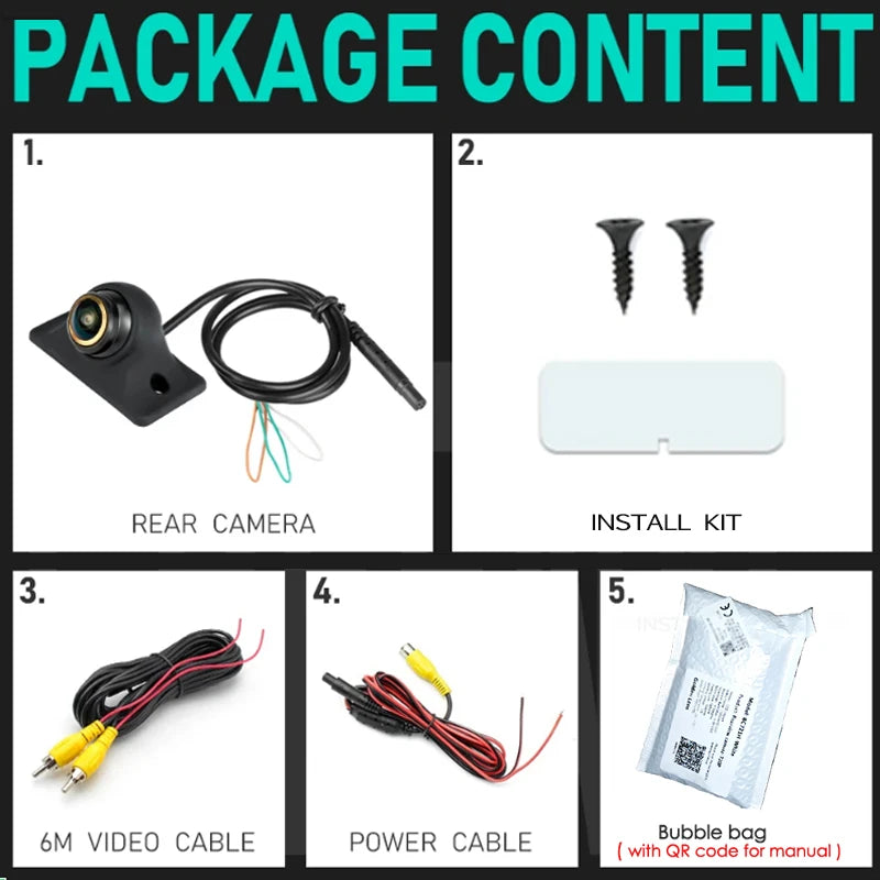 AHD 1080P 170 Degree Fisheye Car Front Side Rear View Backup Camera