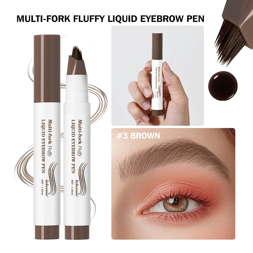 Waterproof Multi-Fork Liquid Eyebrow Pen for Natural Brows - 26