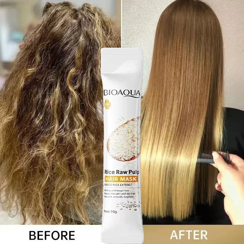 Professional Rice Repair Hair Mask for Dry and Damaged Hair - 9