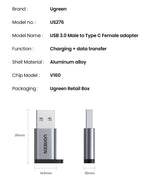 USB 3.0 to USB-C Female Adapter Converter